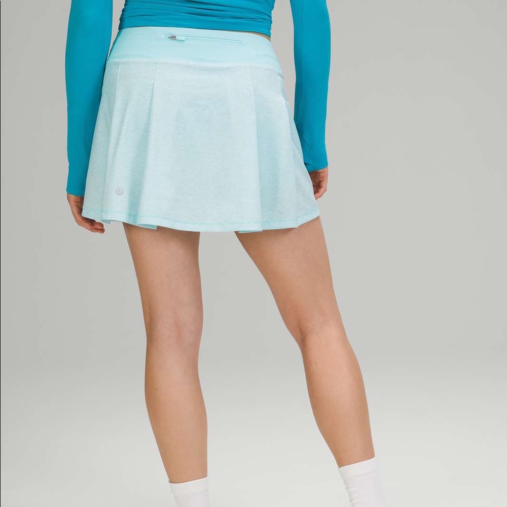 RARE NWT- lululemon pace rival skirt long heathered icing blue size 2